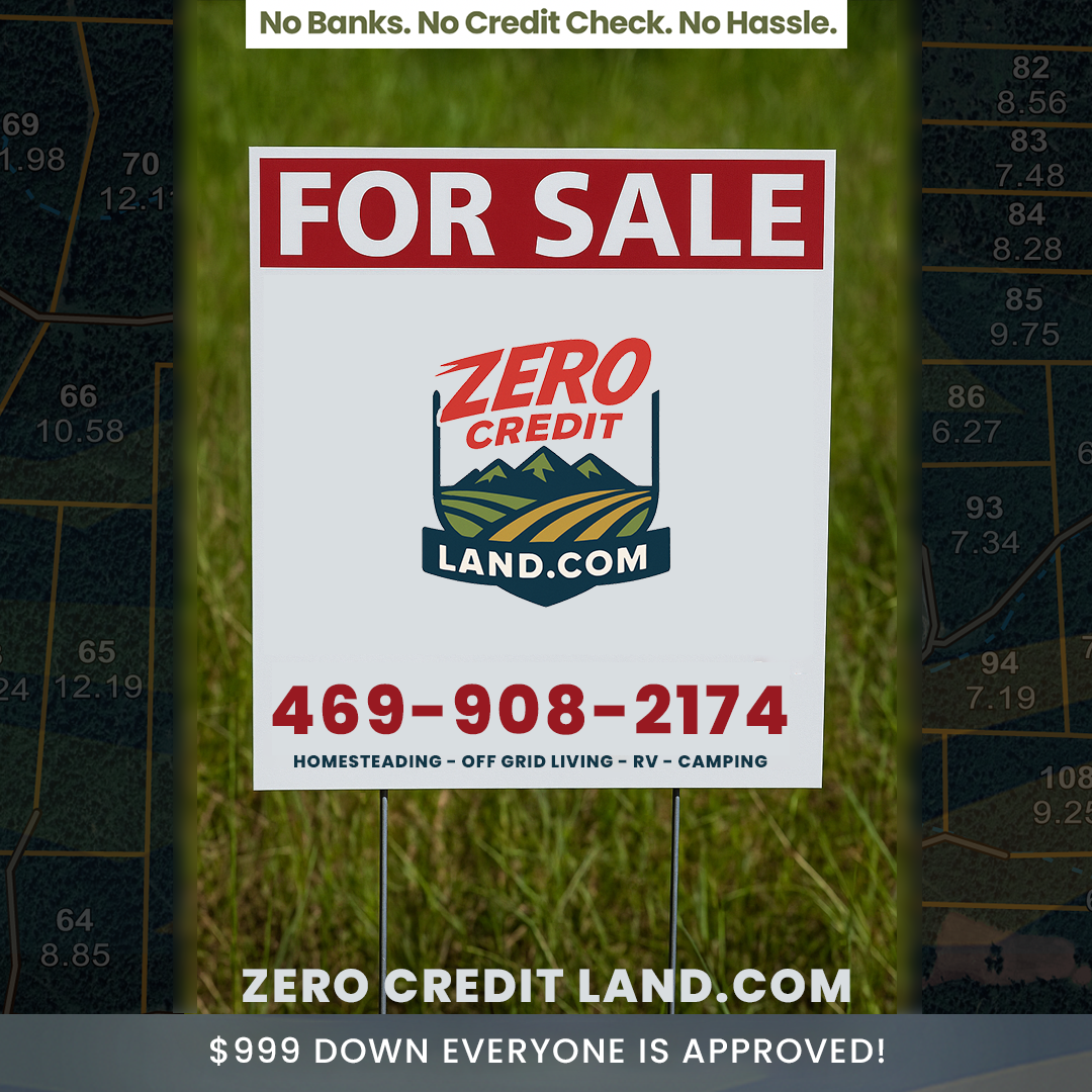 Zero Credit Land sign